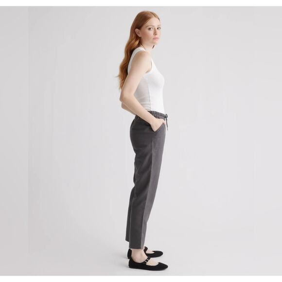 QUINCE Charcoal Cotton Linen Twill Straight Leg Pants NWT Size Medium - Picture 5 of 9